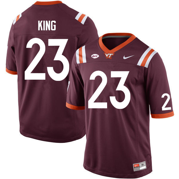 Men #23 Keshawn King Virginia Tech Hokies College Football Jerseys Sale-Maroon
